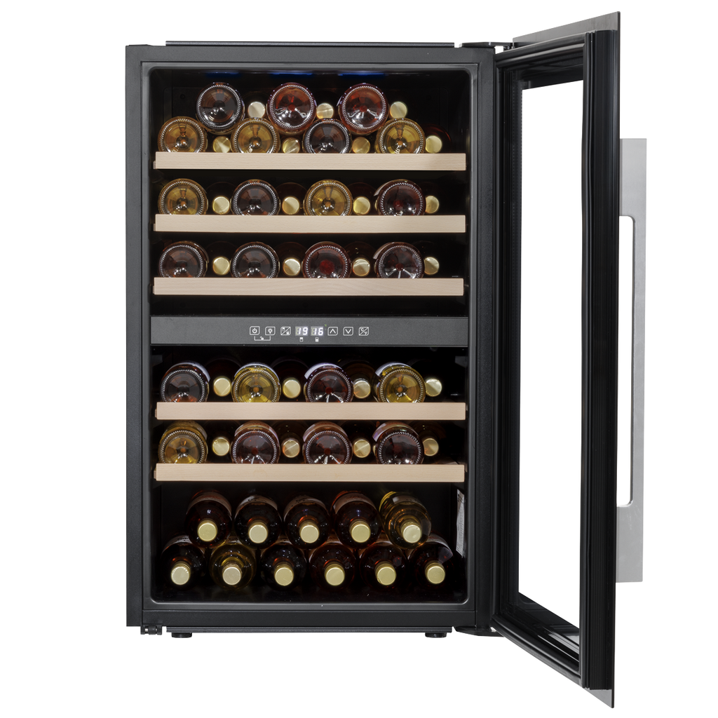 Baridi Built-In Dual Zone Wine Cooler Fridge, 57 Bottle, Black (DH118) (Factory Refurbished B)