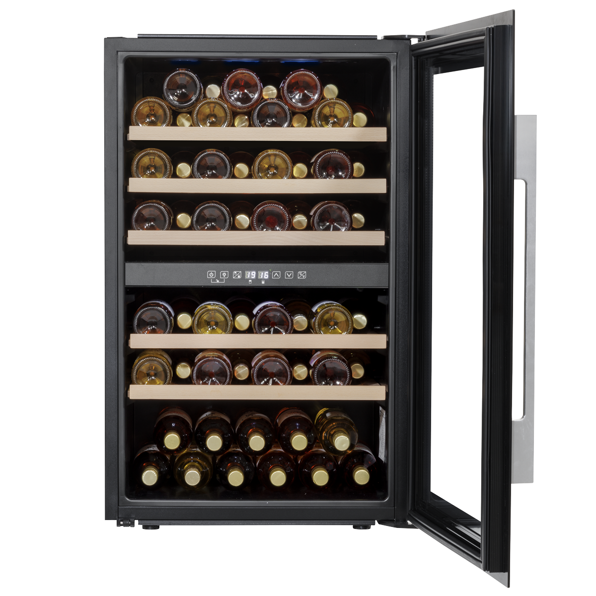 Baridi Built-In Dual Zone Wine Cooler Fridge, 57 Bottle, Black (DH118) (Factory Refurbished B)