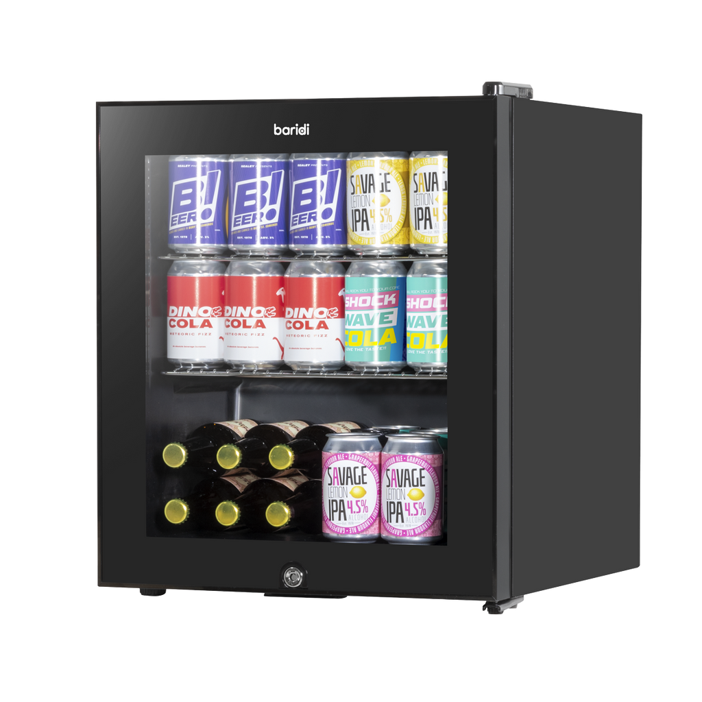 Baridi Beer & Drinks Mini Fridge, 50L Capacity, Black (DH12)