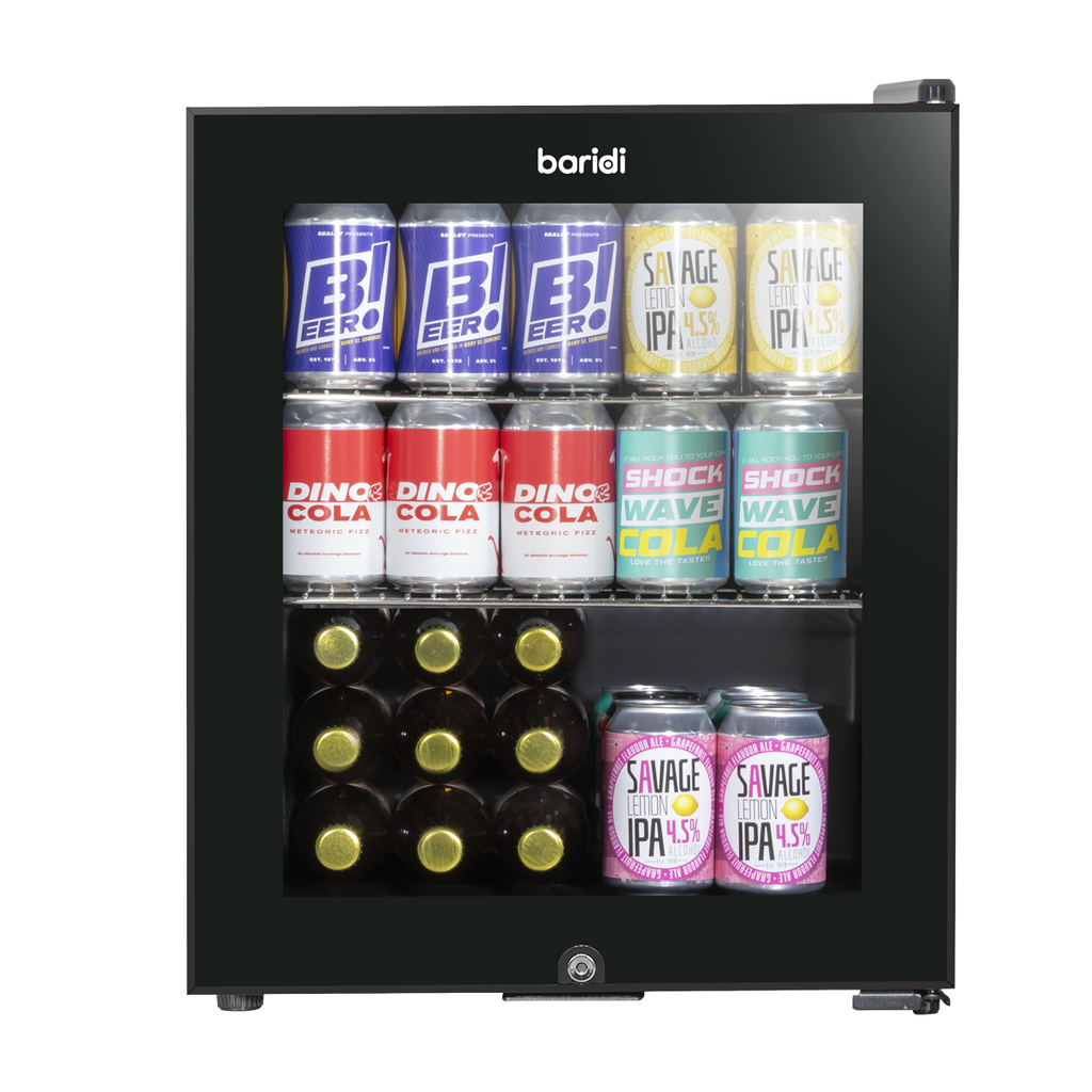 Baridi Beer & Drinks Mini Fridge, 50L Capacity, Black (DH12)
