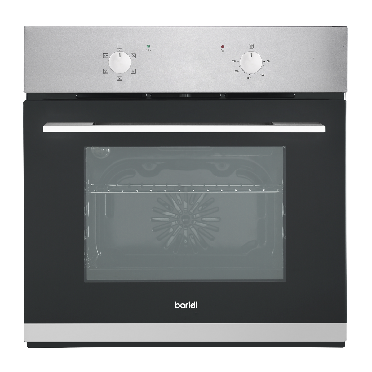 Baridi Integrated Fan-Assisted Electric Oven 60cm 55L Capacity - Black/Stainless Steel