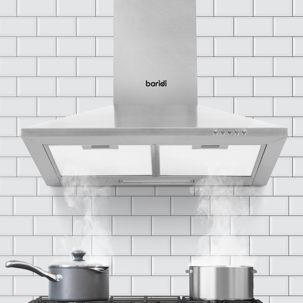 Baridi Chimney Style Cooker Hood with Filters 60cm, Stainless Steel (DH126)