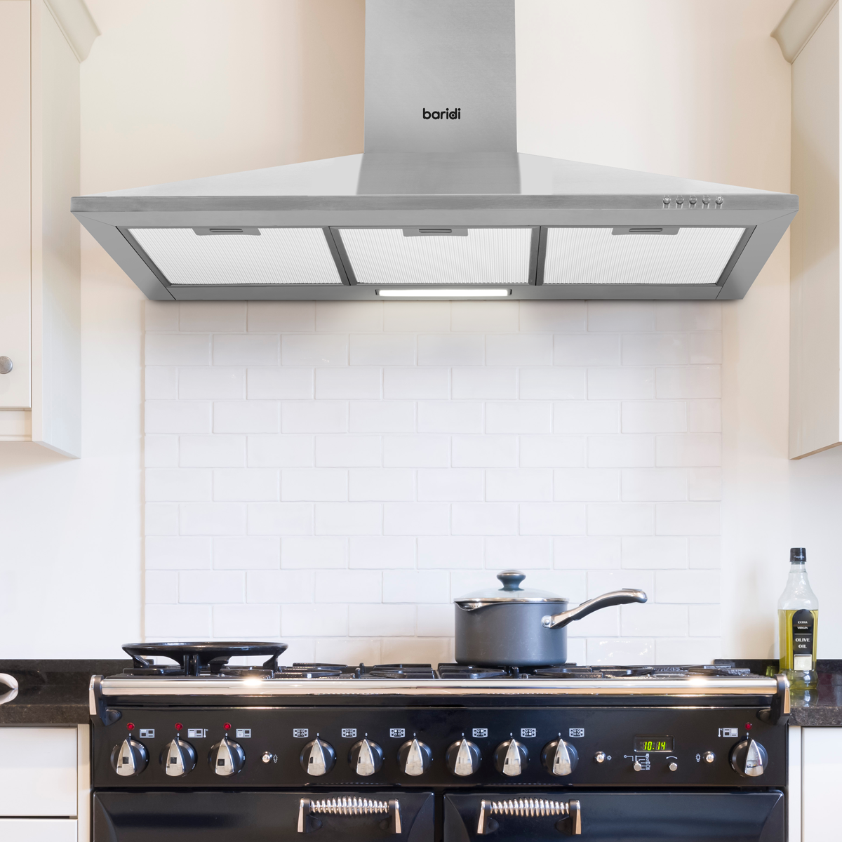 Baridi Chimney Style Cooker Hood with Filters 90cm, Stainless Steel (DH127) (Factory Refurbished A)
