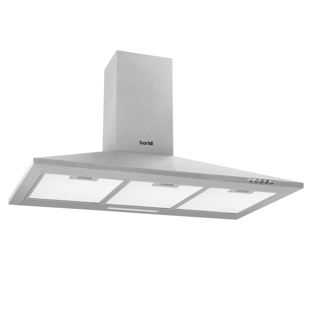 Baridi Chimney Style Cooker Hood with Filters 90cm, Stainless Steel (DH127) (Factory Refurbished A)