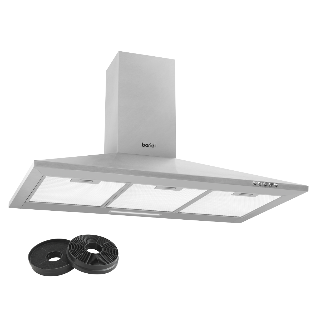 Baridi Cooker Hood with Carbon Filters 90cm - Stainless Steel