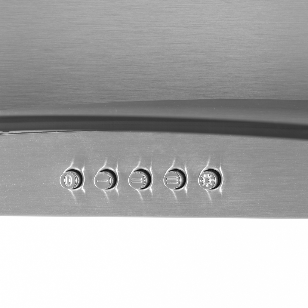 Baridi Curved Glass Cooker Hood with Filters 60cm, Stainless Steel (DH128)