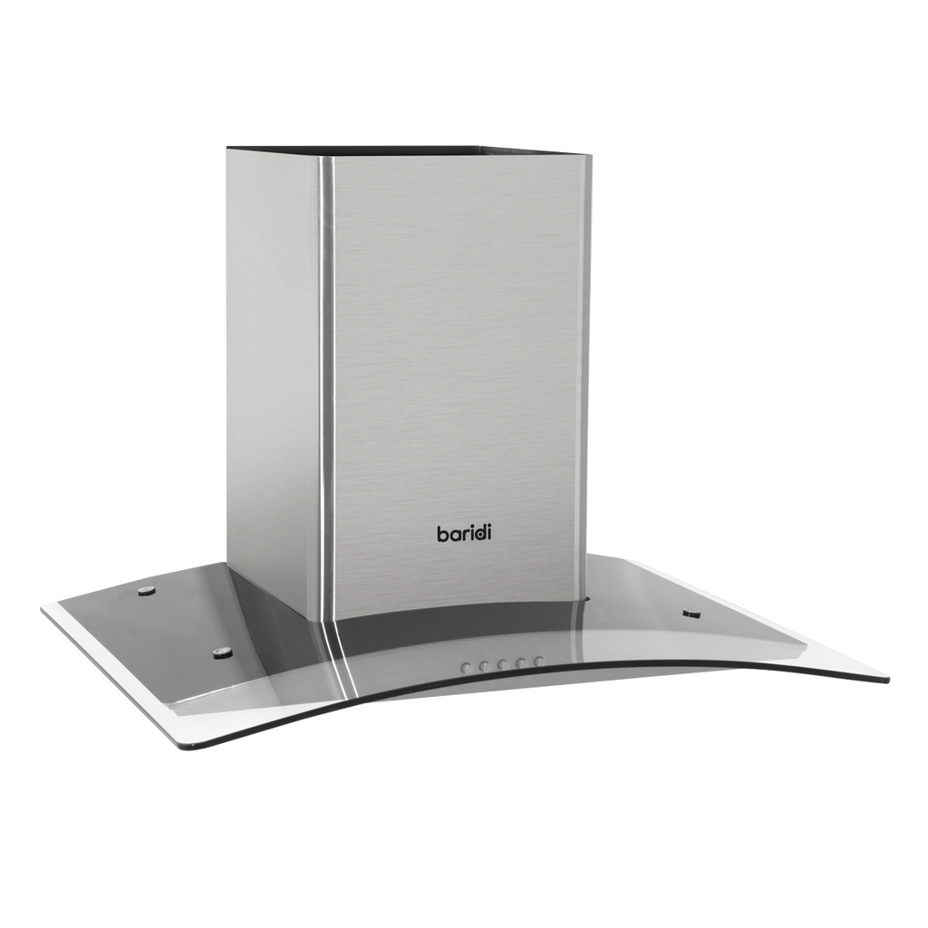 Baridi Curved Glass Cooker Hood with Filters 60cm, Stainless Steel (DH128)