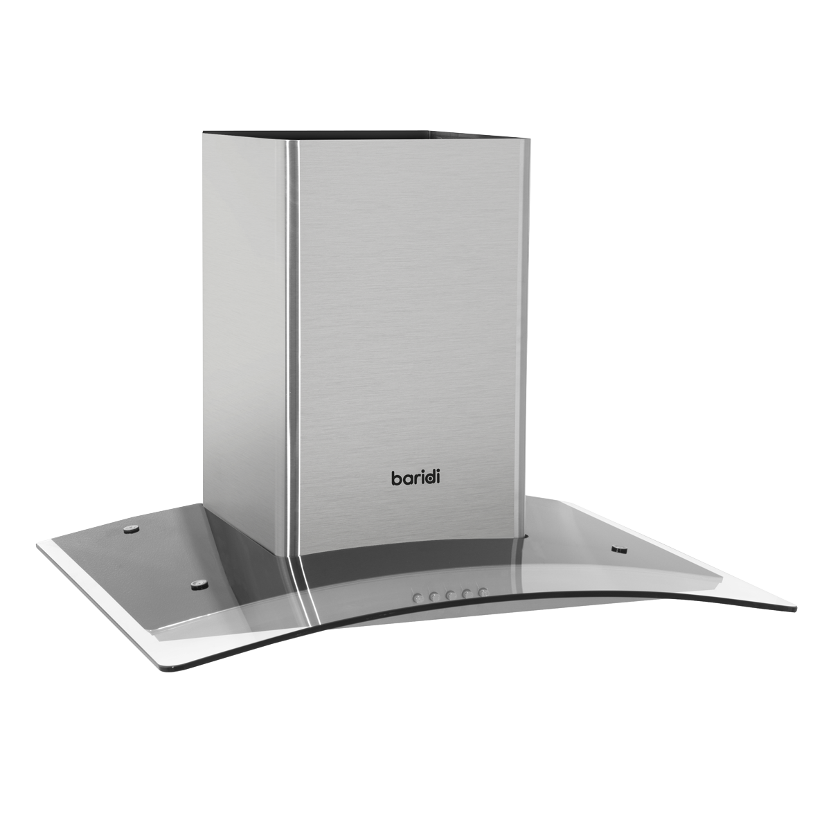 Baridi Curved Glass Cooker Hood with Filters 60cm, Stainless Steel (DH128)