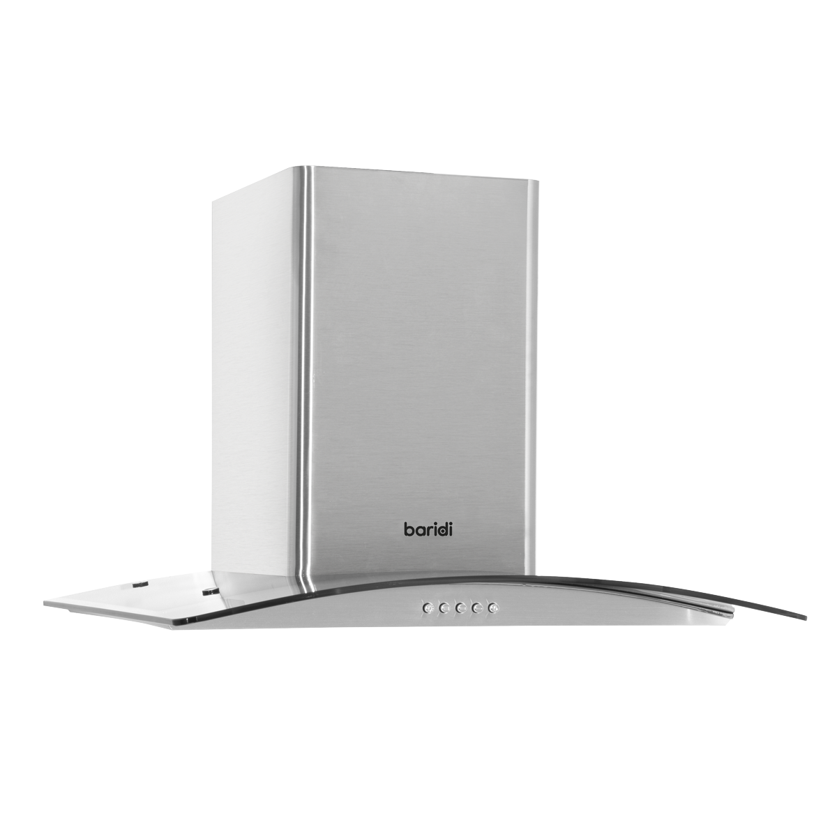 Baridi Curved Glass Cooker Hood with Filters 60cm, Stainless Steel (DH128)