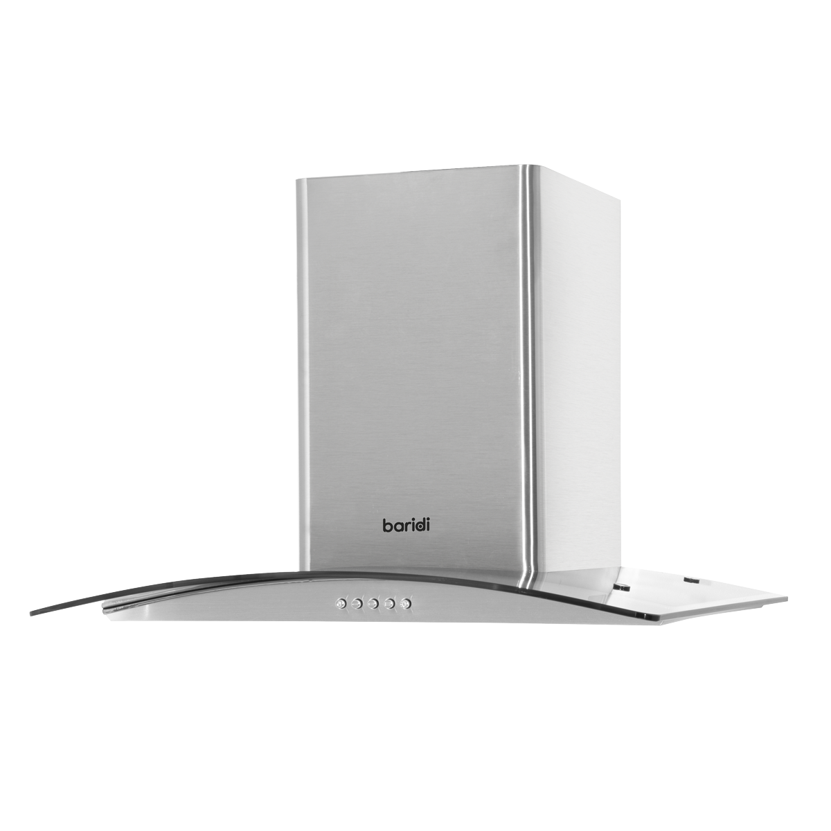 Baridi Curved Glass Cooker Hood with Filters 60cm, Stainless Steel (DH128)