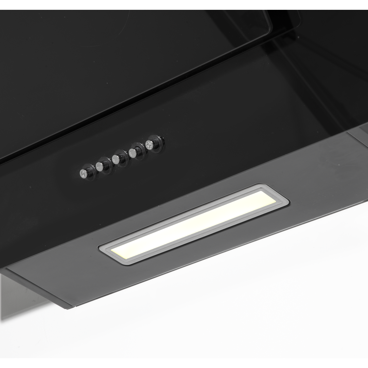 Baridi Angled Chimney Cooker Hood with Splashback 60cm, Black (DH210)