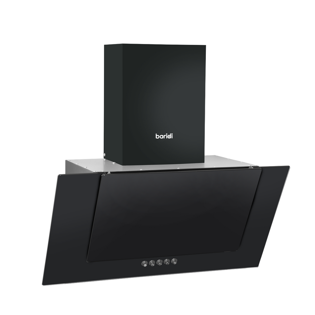 Baridi Angled Chimney Cooker Hood with Filters 60cm, Black (DH129) (Factory Refurbished A)