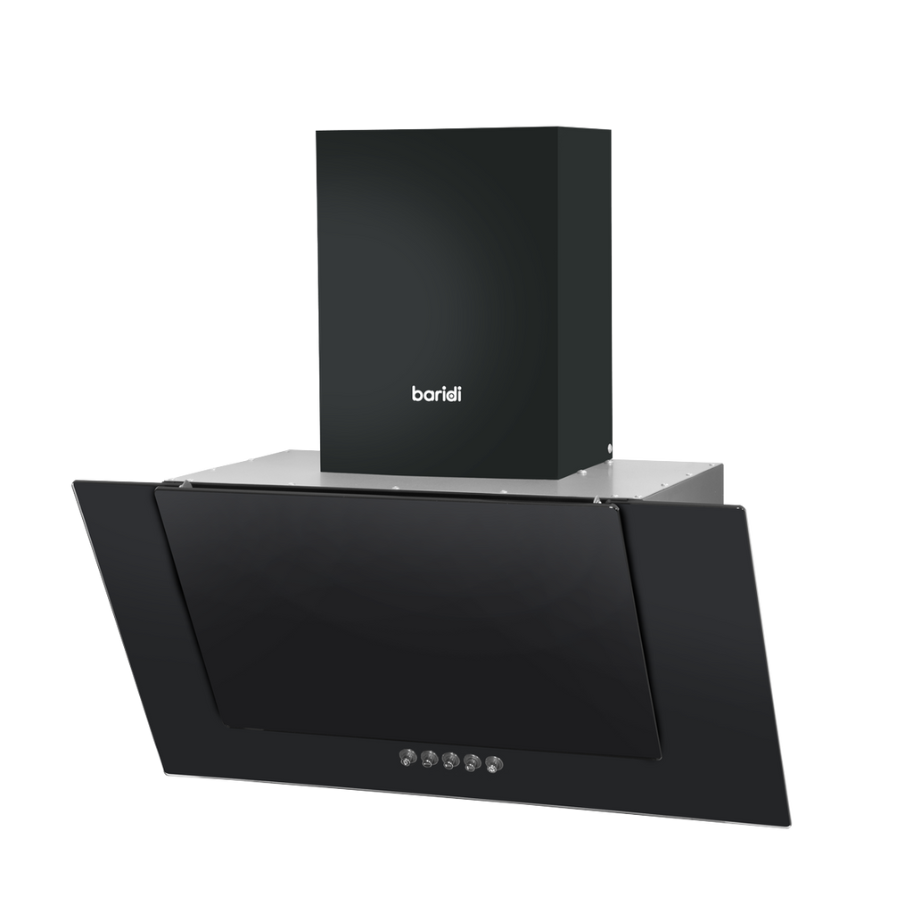 Baridi Angled Chimney Cooker Hood with Filters 60cm, Black (DH129) (Factory Refurbished A)