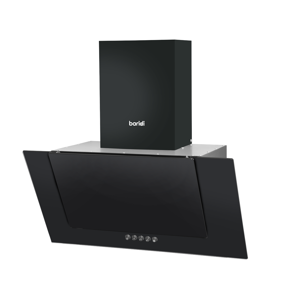 Baridi Angled Chimney Cooker Hood with Filters 60cm, Black (DH129) (Factory Refurbished A)