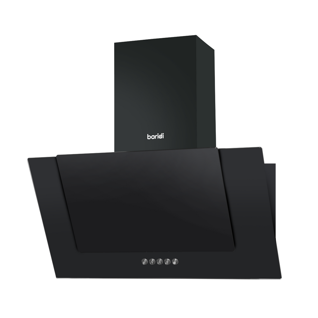 Baridi Angled Chimney Cooker Hood with Filters 60cm, Black (DH129) (Factory Refurbished A)