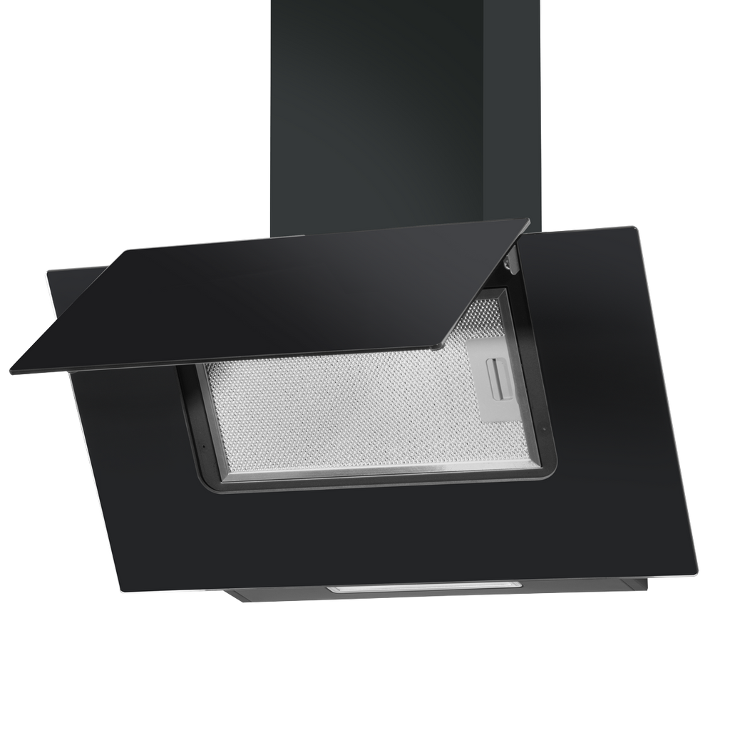 Baridi Angled Chimney Cooker Hood with Filters 60cm, Black (DH129) (Factory Refurbished A)