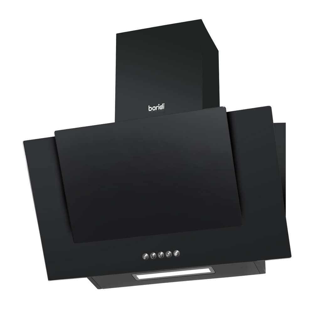 Baridi Angled Chimney Cooker Hood with Filters 60cm, Black (DH129) (Factory Refurbished A)
