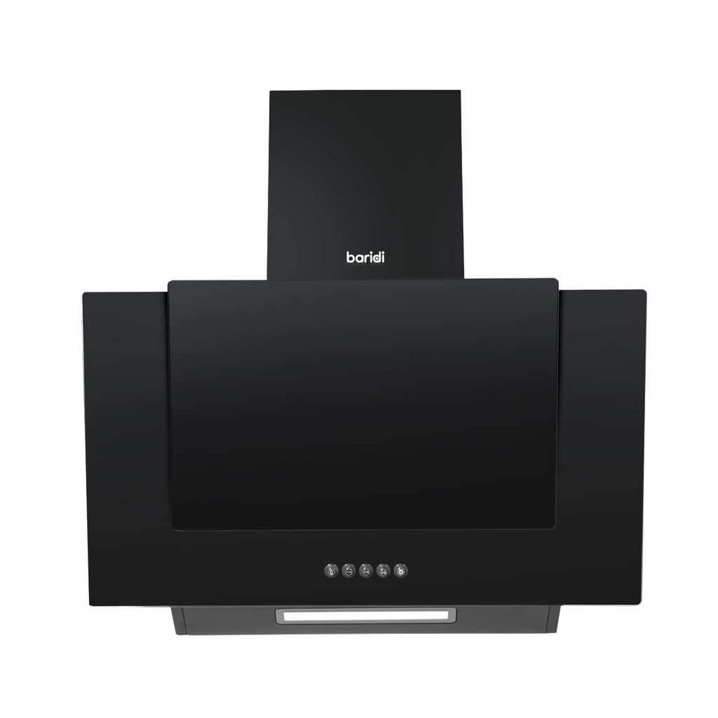 Baridi Angled Chimney Cooker Hood with Filters 60cm, Black (DH129) (Factory Refurbished A)