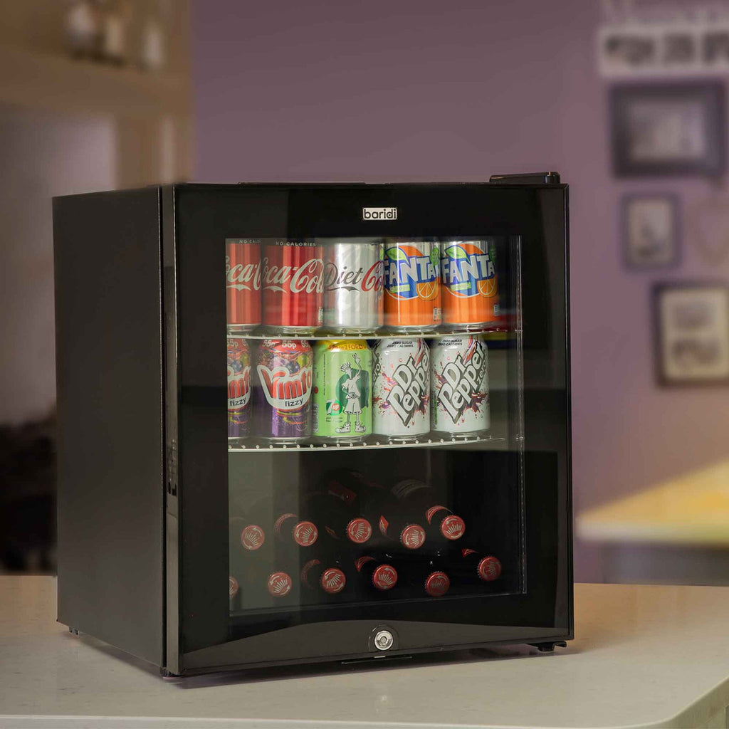 Baridi Beer & Drinks Mini Fridge, 50L Capacity, Black (DH12)