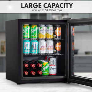 Baridi DH12 DH75 Table Top Freestanding Drinks, Beer and Wine Mini Cooler Fridge with LED Light, 50 Litre Capacity