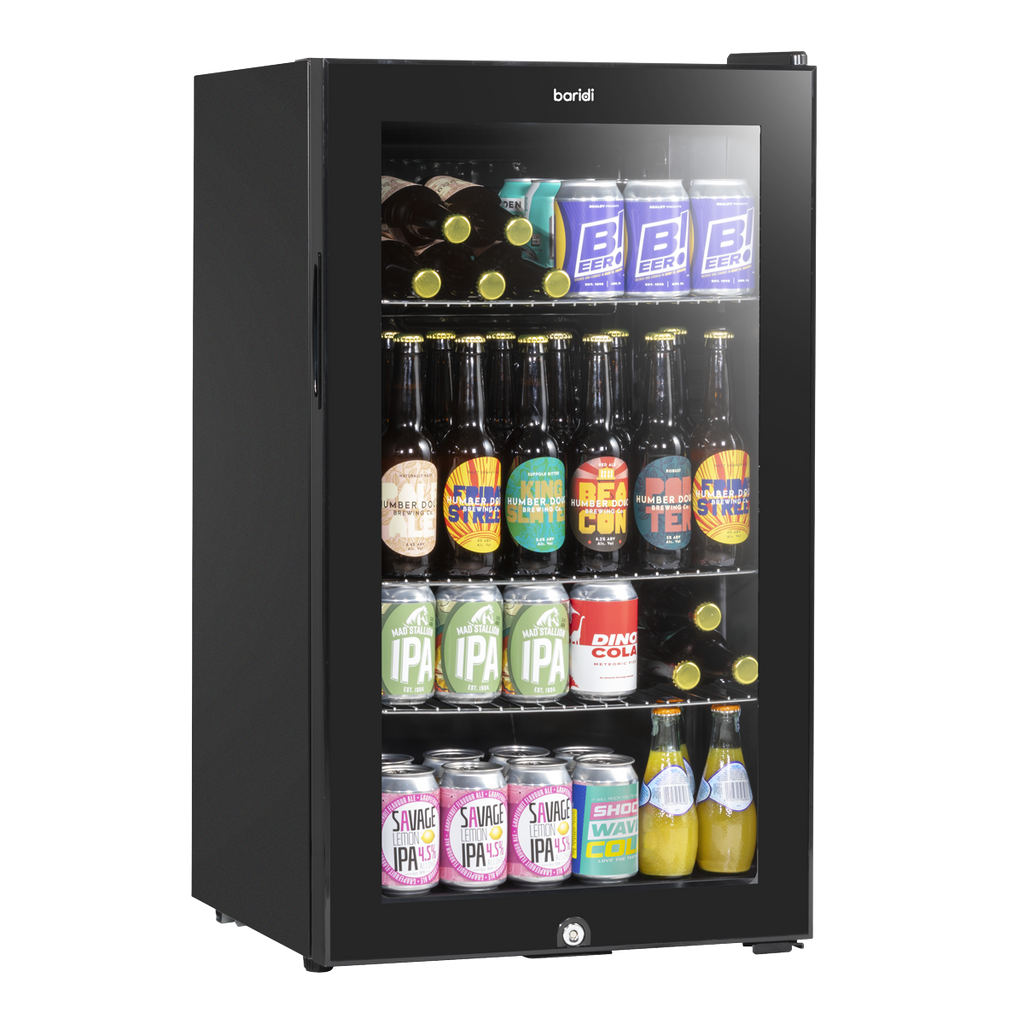 Baridi Drinks, Beer & Wine Fridge, 85L Capacity, Black (DH13) (Factory Refurbished B)