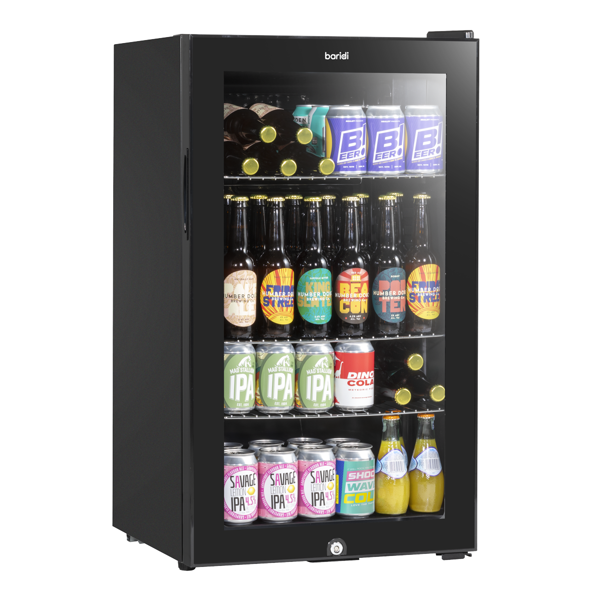 Baridi Drinks, Beer & Wine Fridge, 85L Capacity, Black (DH13) (Factory Refurbished B)