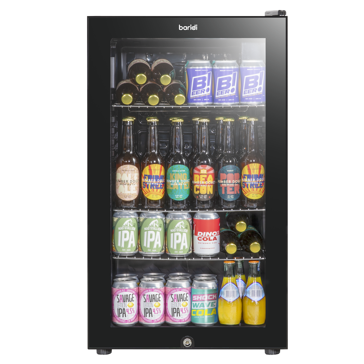 Baridi Drinks, Beer & Wine Fridge, 85L Capacity, Black (DH13) (Factory Refurbished B)
