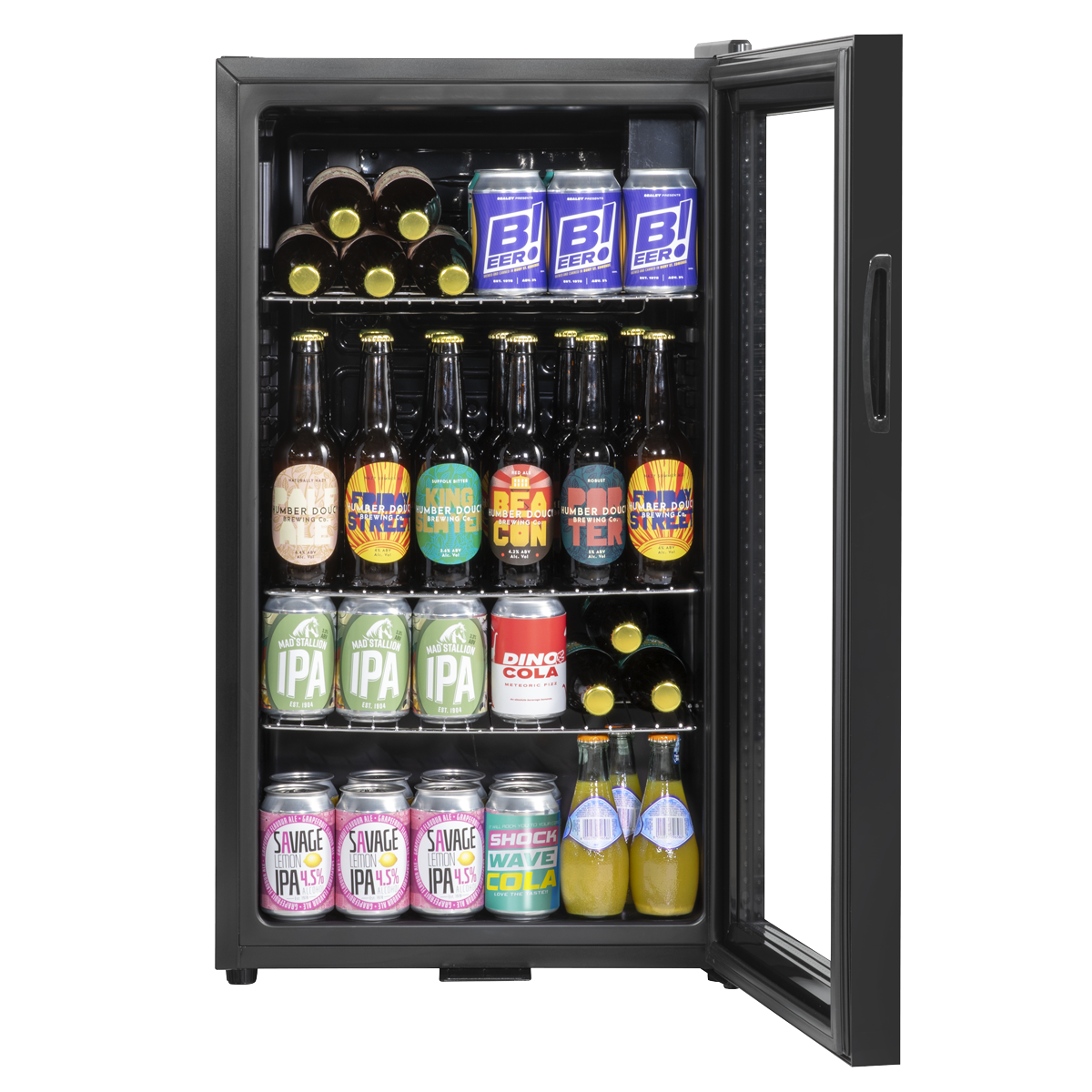 Baridi Drinks, Beer & Wine Fridge, 85L Capacity, Black (DH13) (Factory Refurbished B)