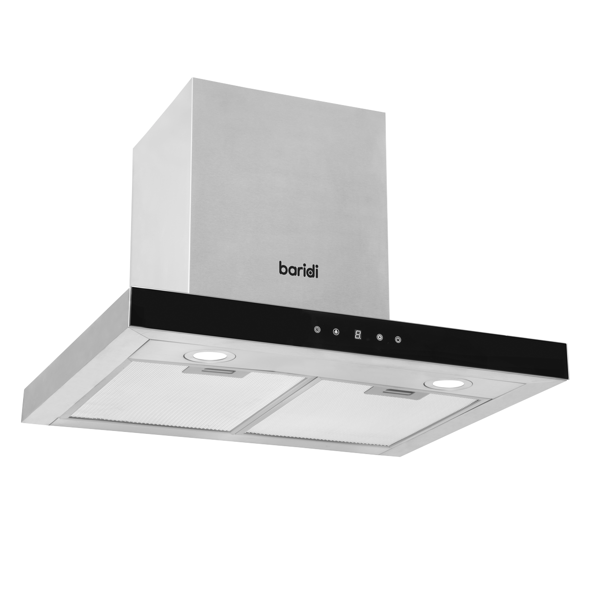 Baridi T-Shape Chimney Cooker Hood with Filters 60cm, Stainless Steel (DH130)