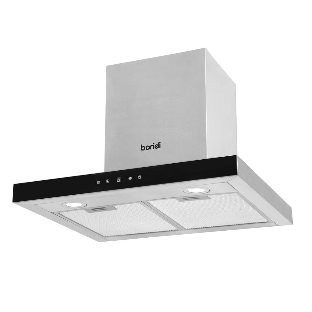 Baridi T-Shape Chimney Cooker Hood with Filters 60cm, Stainless Steel (DH130)