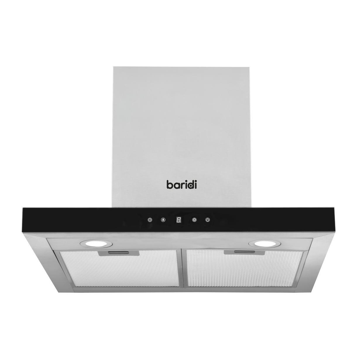 Baridi T-Shape Chimney Cooker Hood with Filters 60cm, Stainless Steel (DH130)