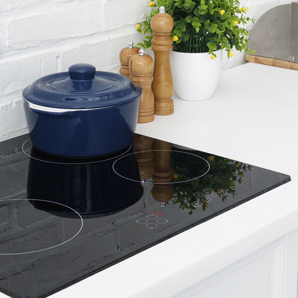 Baridi Built-in Ceramic Hob 60cm, 4 Cooking Zones, Black (DH131)