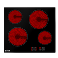 Baridi Built-in Ceramic Hob 60cm, 4 Cooking Zones, Black (DH131)