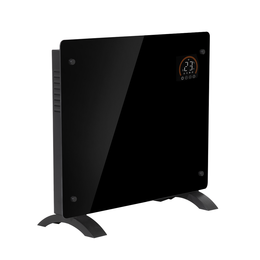 Baridi Electric Glass Panel Heater, 1000W, 24/7 Timer, Wi-Fi Enabled, Black (DH135)