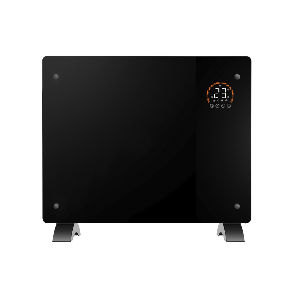 Baridi Electric Glass Panel Heater, 1000W, 24/7 Timer, Wi-Fi Enabled, Black (DH135)