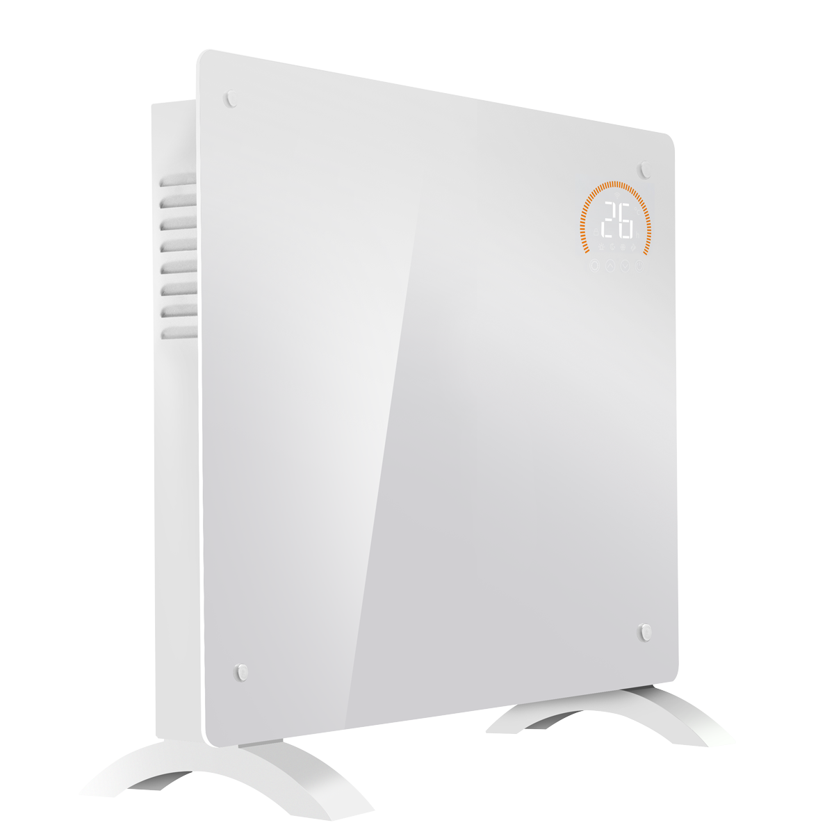 Baridi Electric Glass Panel Heater, 1000W, 24/7 Timer, Wi-Fi Enabled, White (DH136)