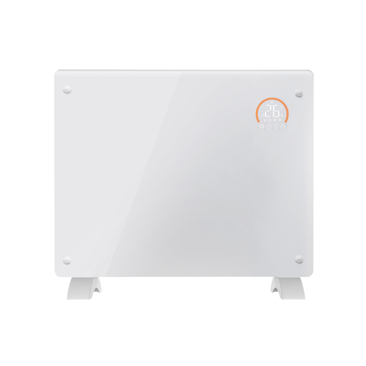 Baridi Electric Glass Panel Heater, 1000W, 24/7 Timer, Wi-Fi Enabled, White (DH136)