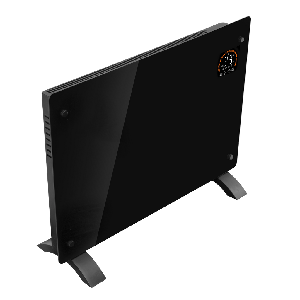 Baridi Electric Glass Panel Heater, 1500W, 24/7 Timer, Wi-Fi Enabled, Black (DH137)