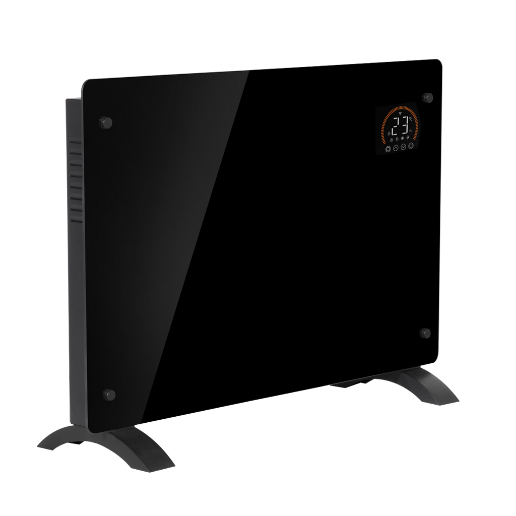 Baridi Electric Glass Panel Heater, 1500W, 24/7 Timer, Wi-Fi Enabled, Black (DH137)