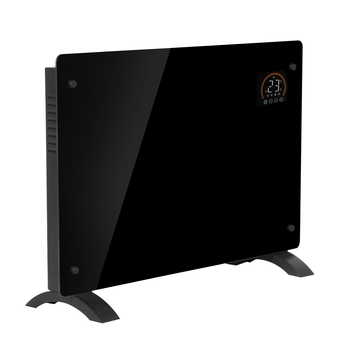 Baridi Electric Glass Panel Heater, 1500W, Thermostat Controlled 24Hr 7 Day Timer, Wi-Fi Enabled, Remote Control, Black - DH137