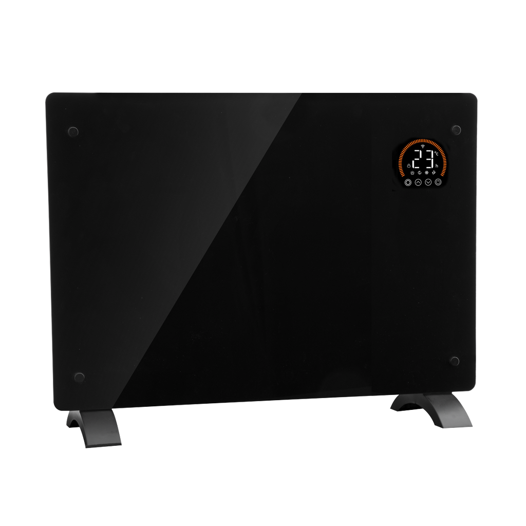 Baridi Electric Glass Panel Heater, 1500W, 24/7 Timer, Wi-Fi Enabled, Black (DH137)