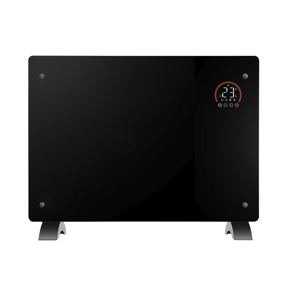 Baridi Electric Glass Panel Heater, 1500W, 24/7 Timer, Wi-Fi Enabled, Black (DH137)