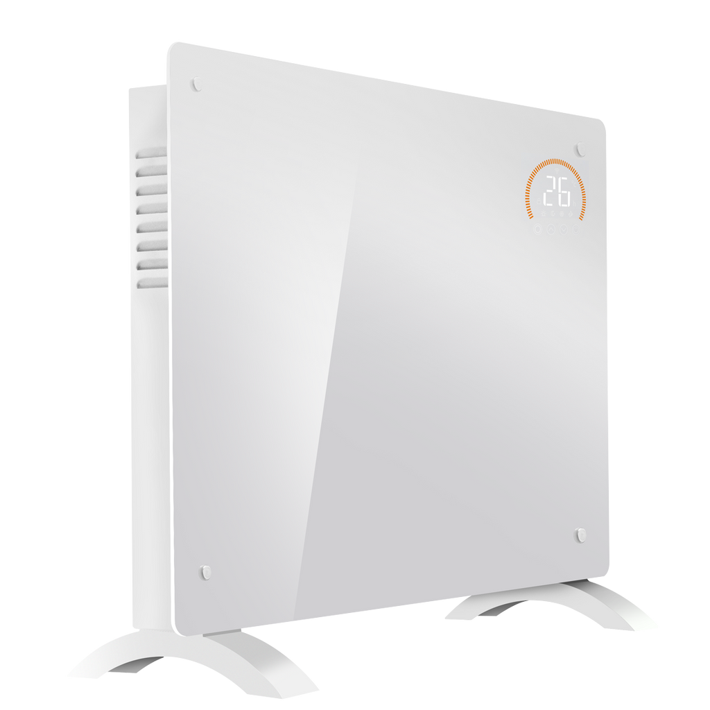 Baridi Electric Glass Panel Heater, 1500W, 24/7 Timer, Wi-Fi Enabled, White (DH138)