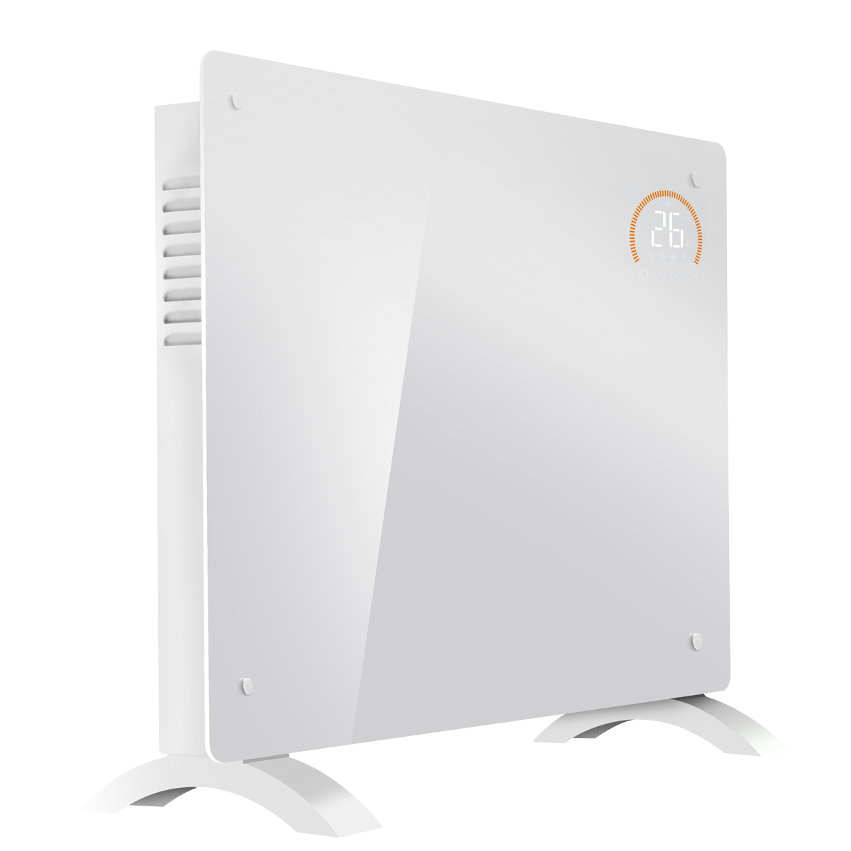 Baridi Electric Glass Panel Heater, 1500W, 24/7 Timer, Wi-Fi Enabled, White (DH138)