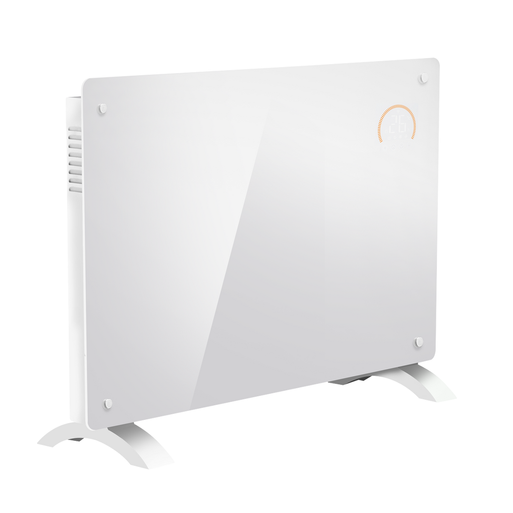 Baridi Electric Glass Panel Heater, 1500W, 24/7 Timer, Wi-Fi Enabled, White (DH138)