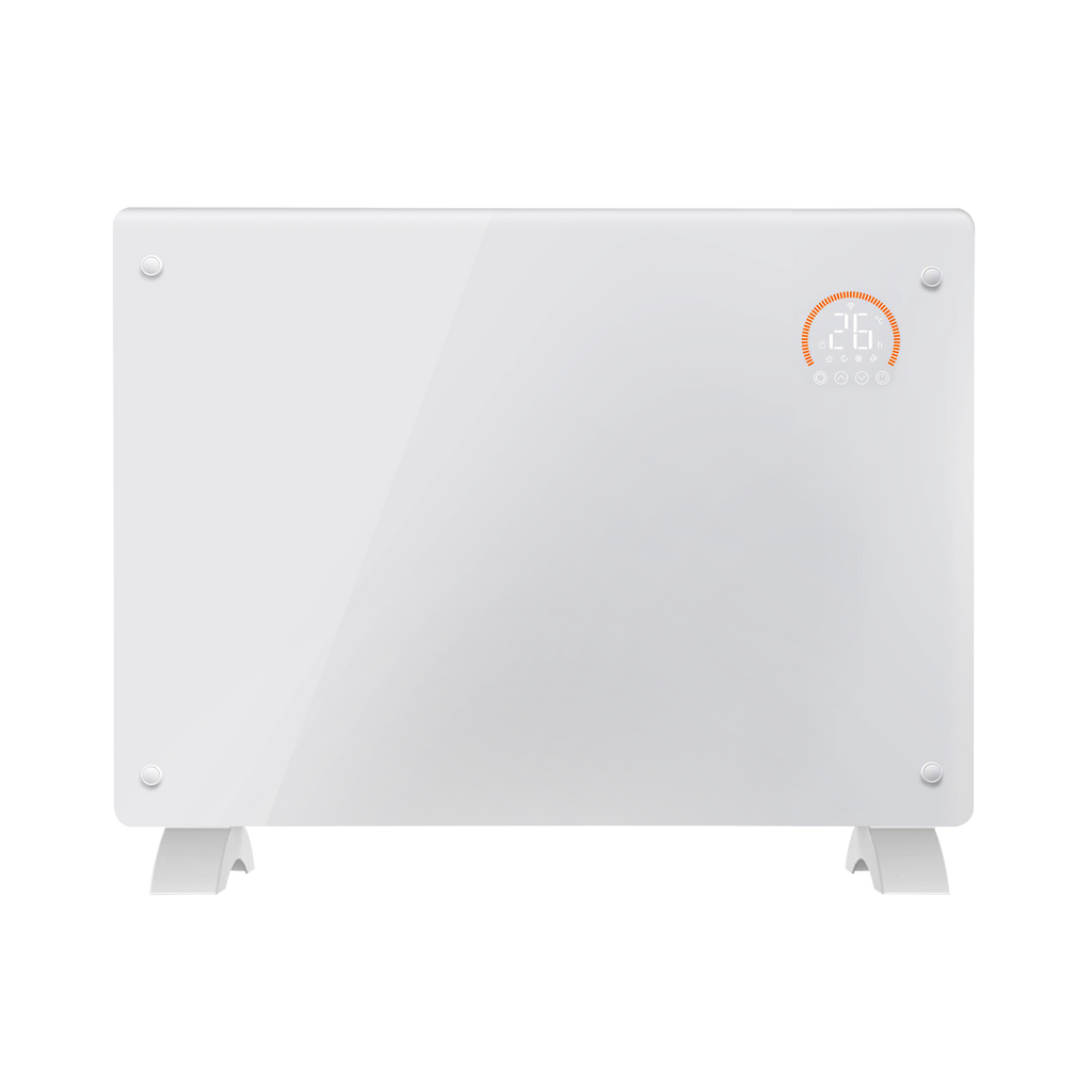 Baridi Electric Glass Panel Heater, 1500W, 24/7 Timer, Wi-Fi Enabled, White (DH138)