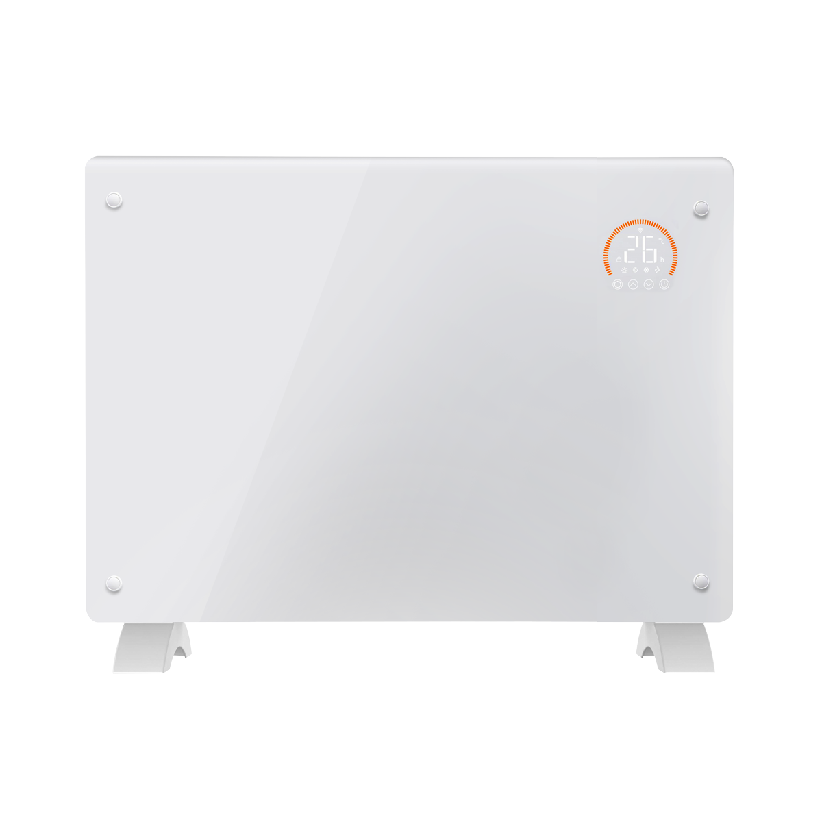 Baridi Electric Glass Panel Heater, 1500W, 24/7 Timer, Wi-Fi Enabled, White (DH138)