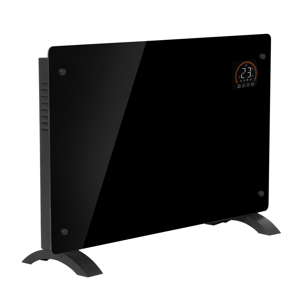 Baridi Electric Glass Panel Heater, 2000W, 24/7 Timer, Wi-Fi Enabled, Black (DH139)