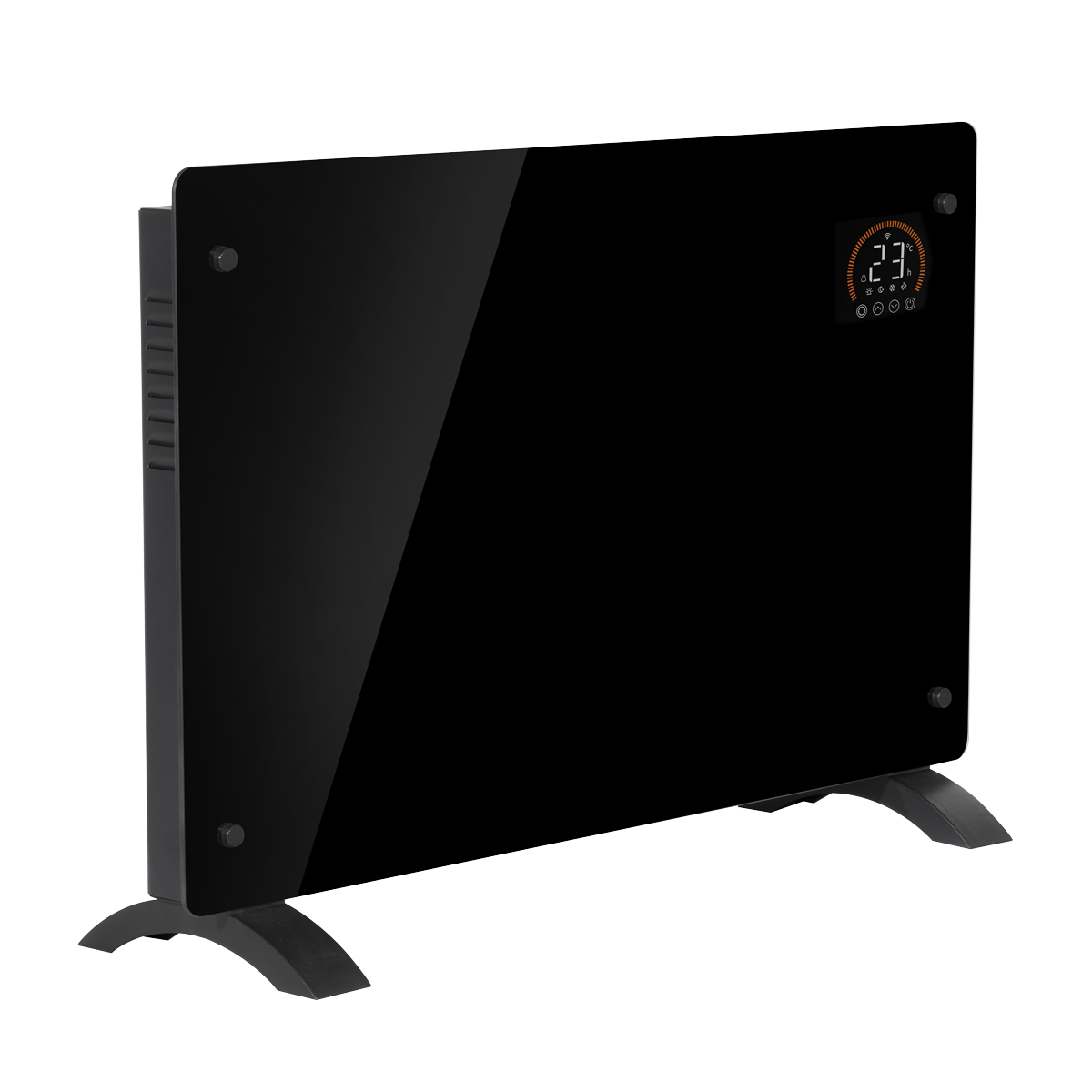 Baridi Electric Glass Panel Heater, 2000W, 24/7 Timer, Wi-Fi Enabled, Black (DH139)