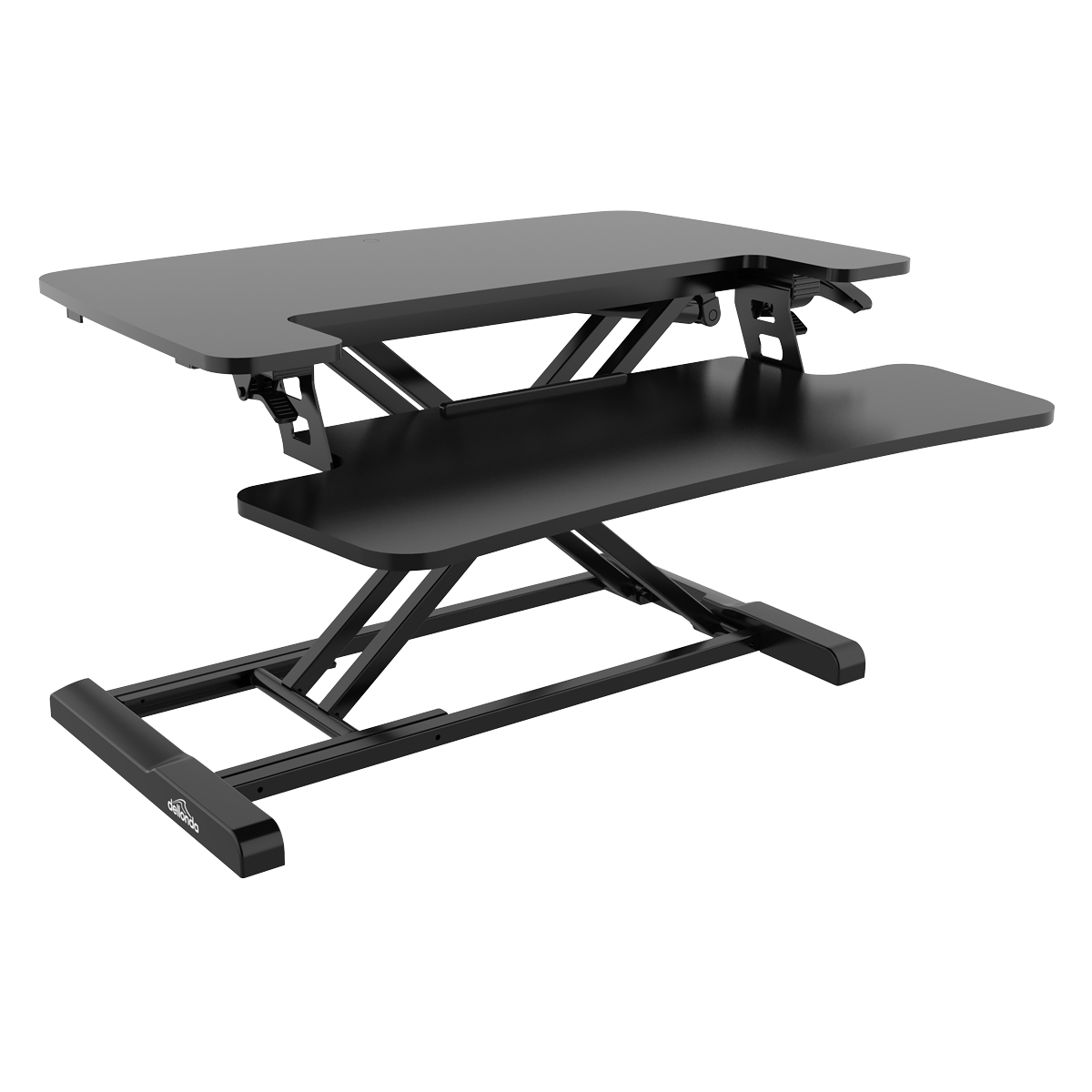 Dellonda DH14 Height Adjustable Standing Computer Desk Converter Riser 71cm, 15kg Capacity, Black